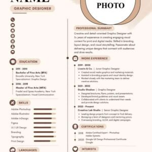Elegant Beige Warm Graphic Designer CV Resume Template