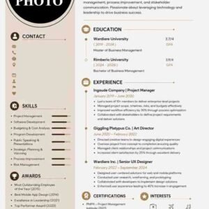 Vibrant Purple Minimal IT Project Manager Executive Resume CV Template