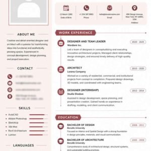 Professional Architect Resume CV Template