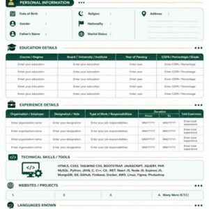 Royal Gold Green Curriculum Vitae & Biodata Resume Template