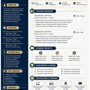 Inspire Teacher Professional Resume CV Template