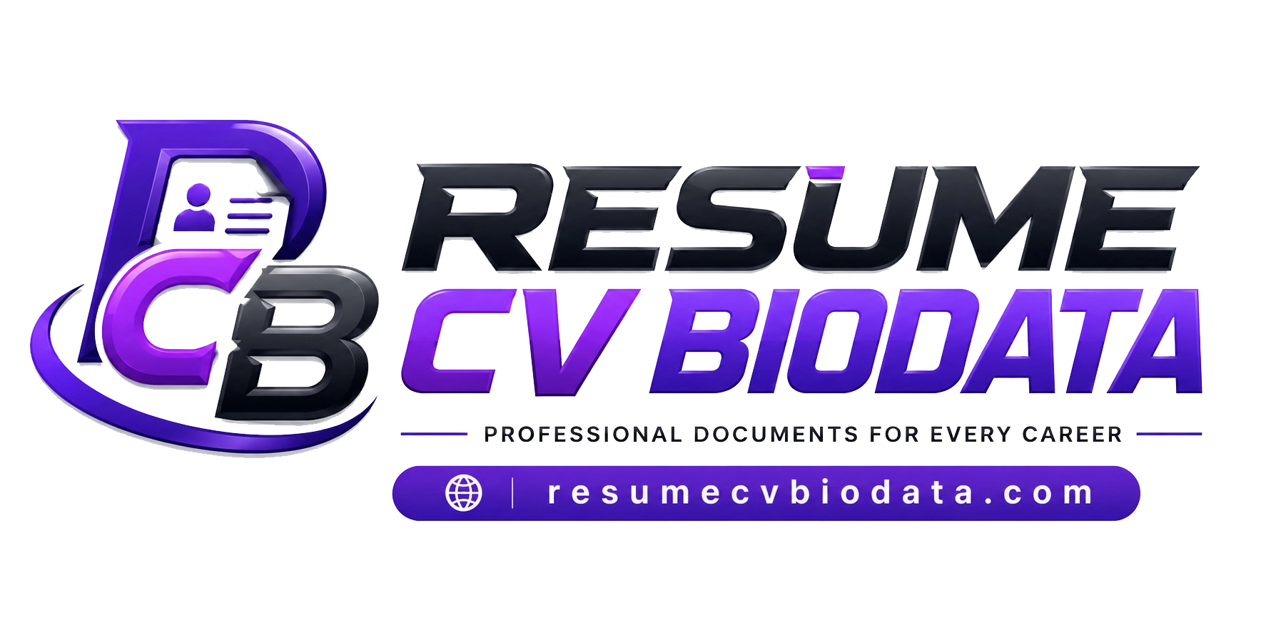 Resume CV Biodata official logo for ATS-friendly resume, CV, biodata and cover letter builder