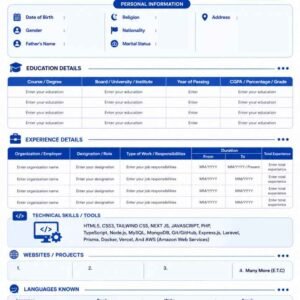 Curriculum Vitae & Biodata Resume Template